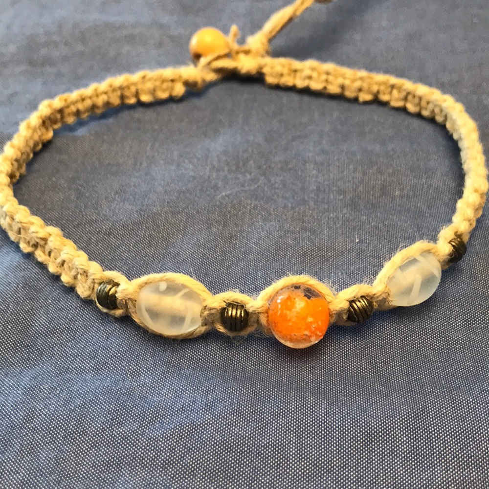 Handmade Choker with Glass and Metal Beads